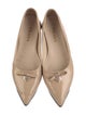 Prada Patent Leather Bow Accents Ballet Flats