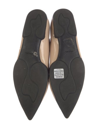 Prada Patent Leather Bow Accents Ballet Flats