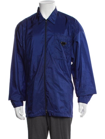 Prada 2021 Enameled Metal Triangle Windbreaker