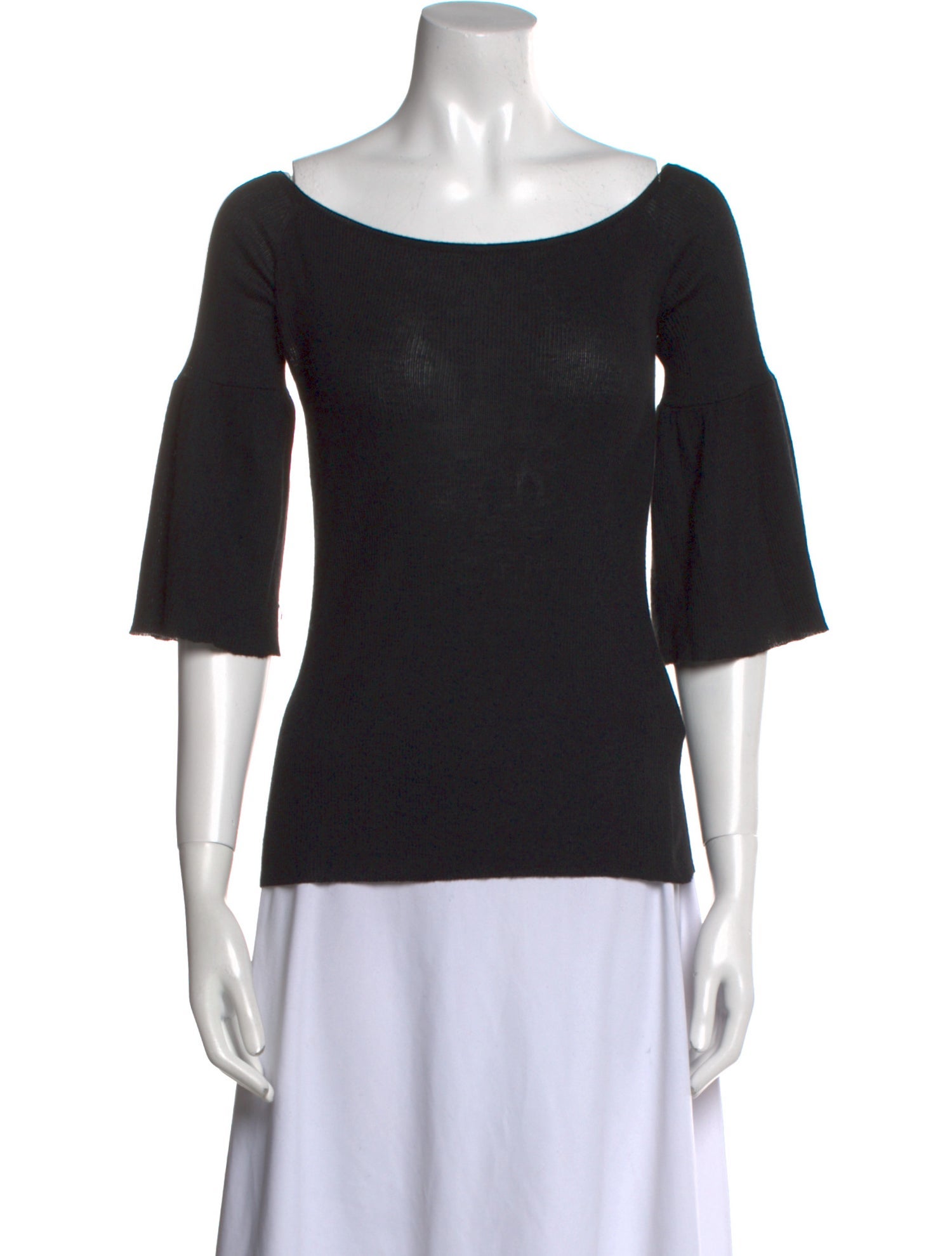 Prada Cashmere Bateau Neckline T-Shirt