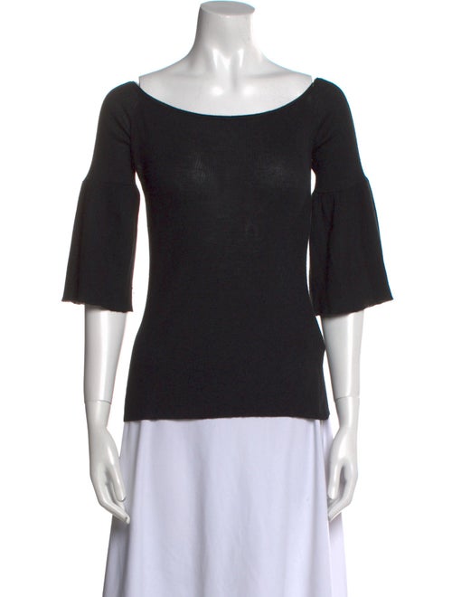 Prada Cashmere Bateau Neckline T-Shirt