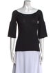 Prada Cashmere Bateau Neckline T-Shirt