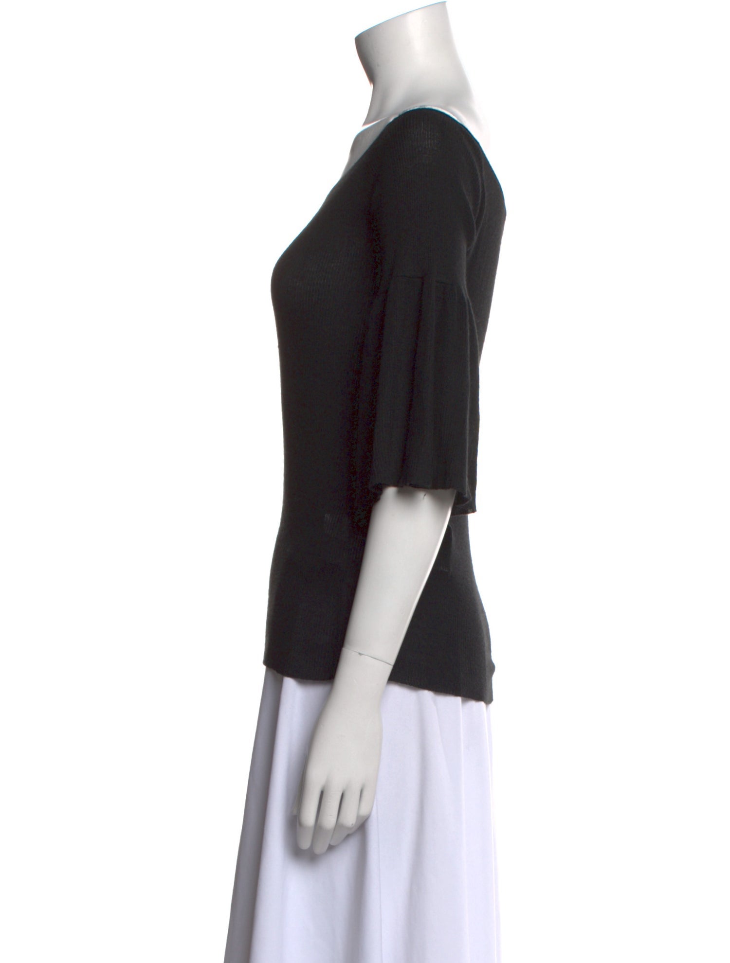 Prada Cashmere Bateau Neckline T-Shirt