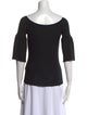 Prada Cashmere Bateau Neckline T-Shirt