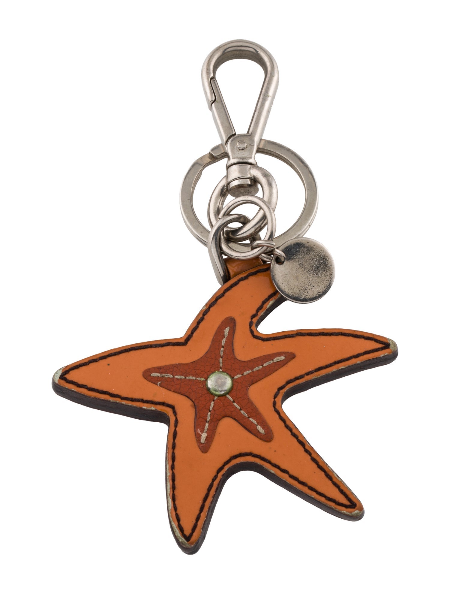 Prada Silver Tone Keychain