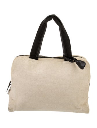 Prada Enameled Metal Triangle Top Handle Bag