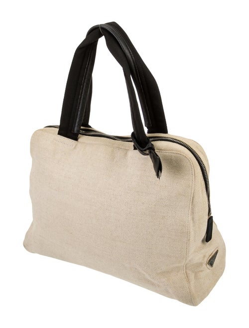 Prada Enameled Metal Triangle Top Handle Bag