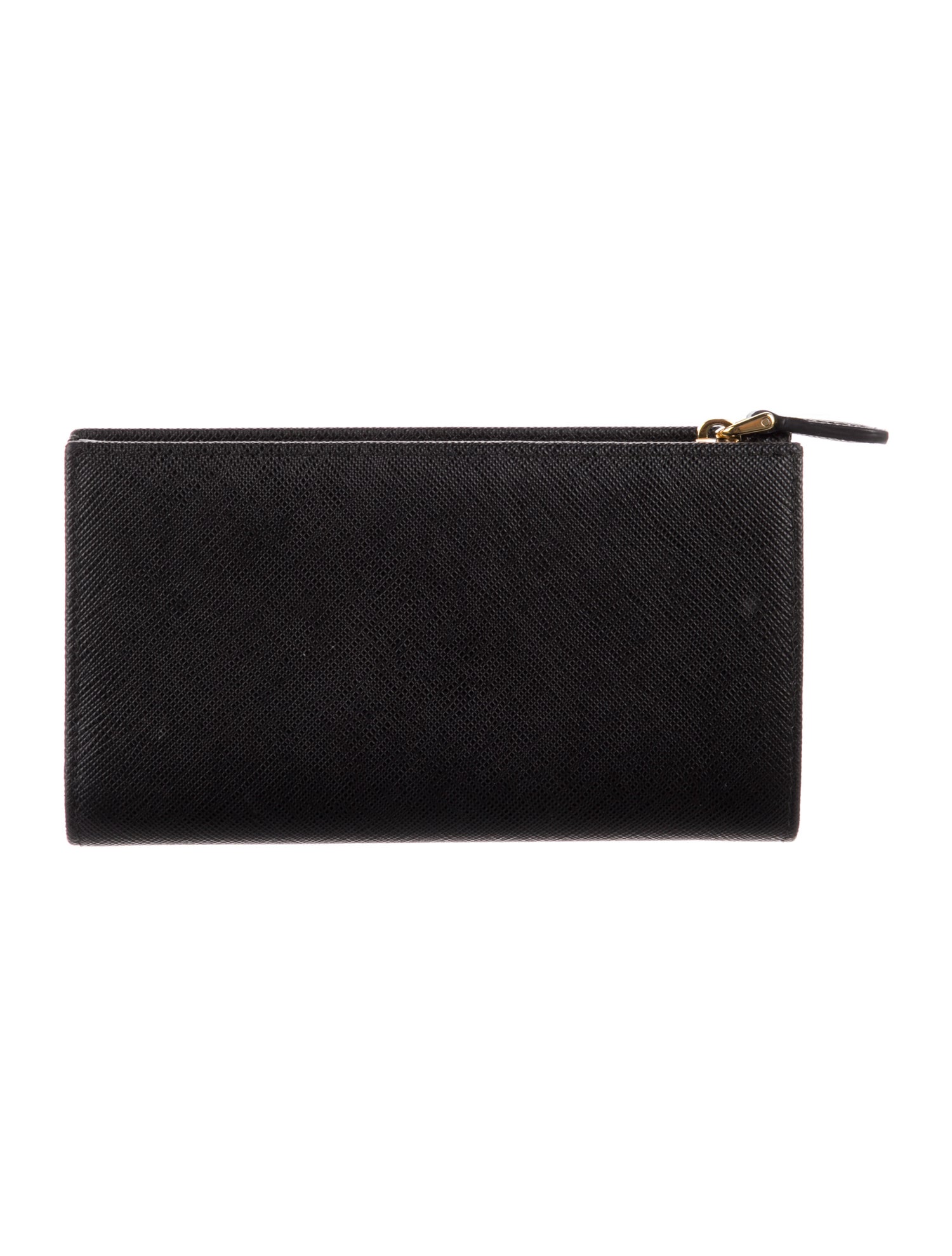Prada Saffiano Triangle Leather Wallet