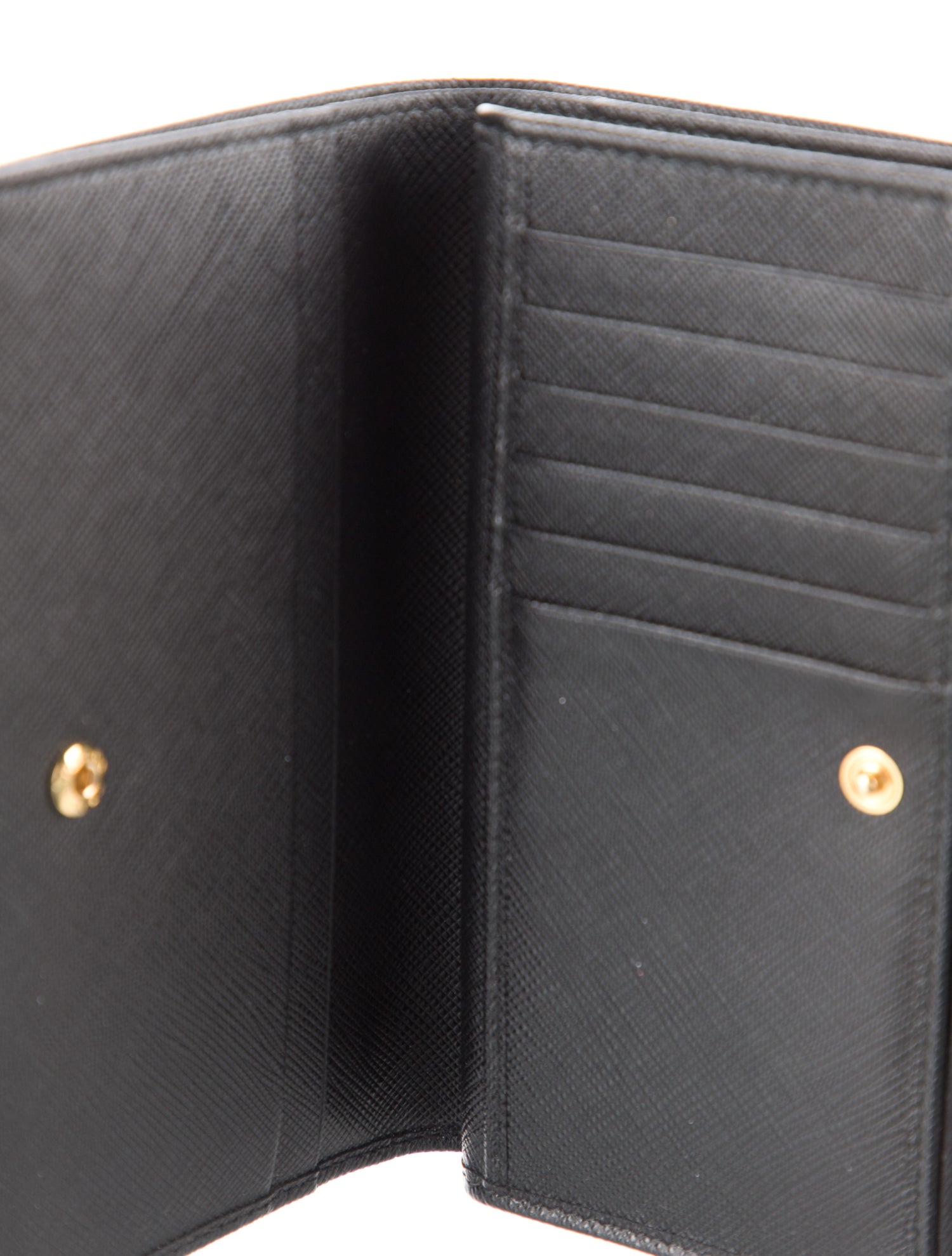 Prada Saffiano Triangle Leather Wallet