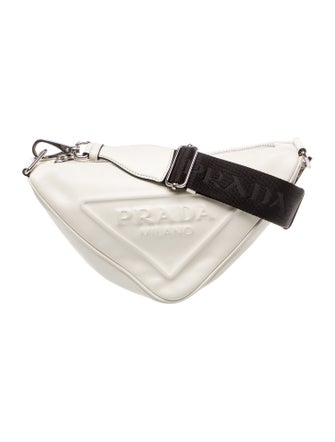 Prada Enameled Metal Triangle Triangle