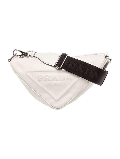 Prada Enameled Metal Triangle Triangle