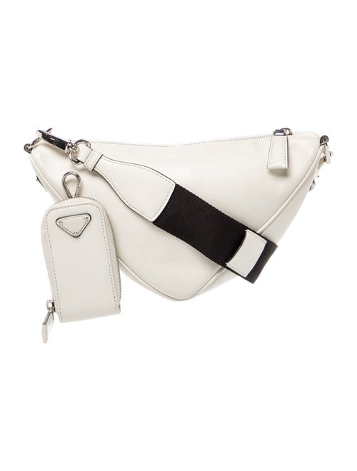 Prada Enameled Metal Triangle Triangle