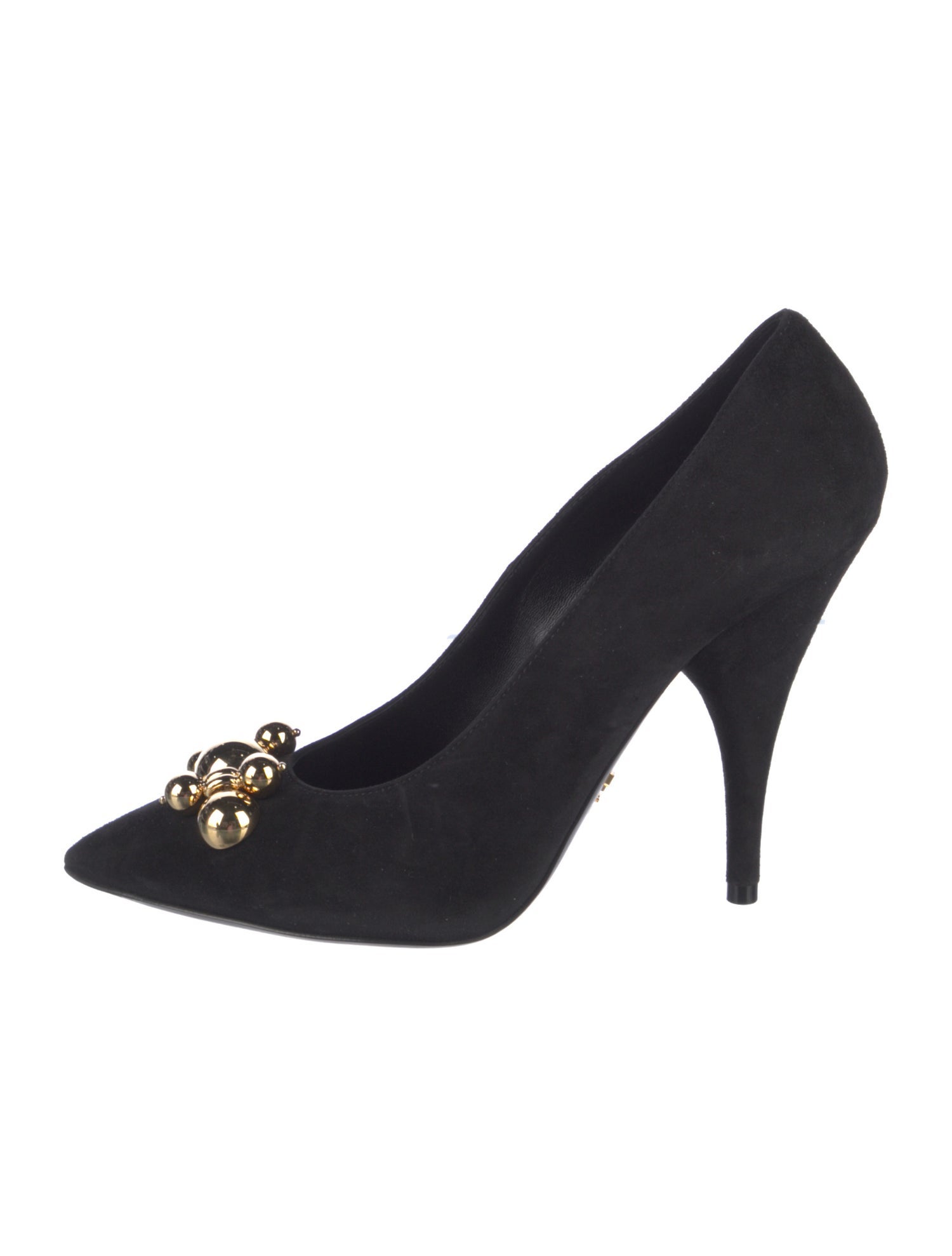 Prada Suede Studded Accents Pumps
