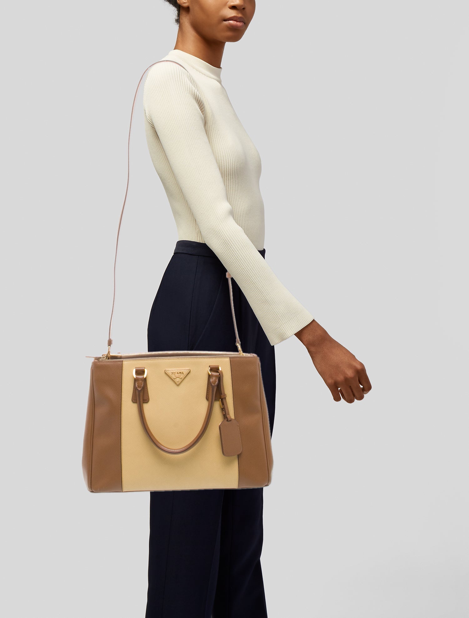 Prada Saffiano Leather Galleria Double Zip Large