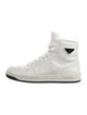 Prada Enameled Metal Triangle Leather Wedge Sneakers