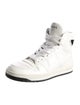 Prada Enameled Metal Triangle Leather Wedge Sneakers