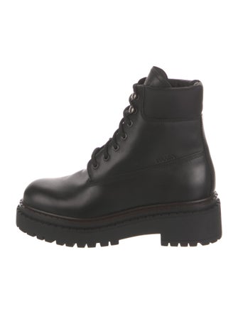 Prada Leather Combat Boots