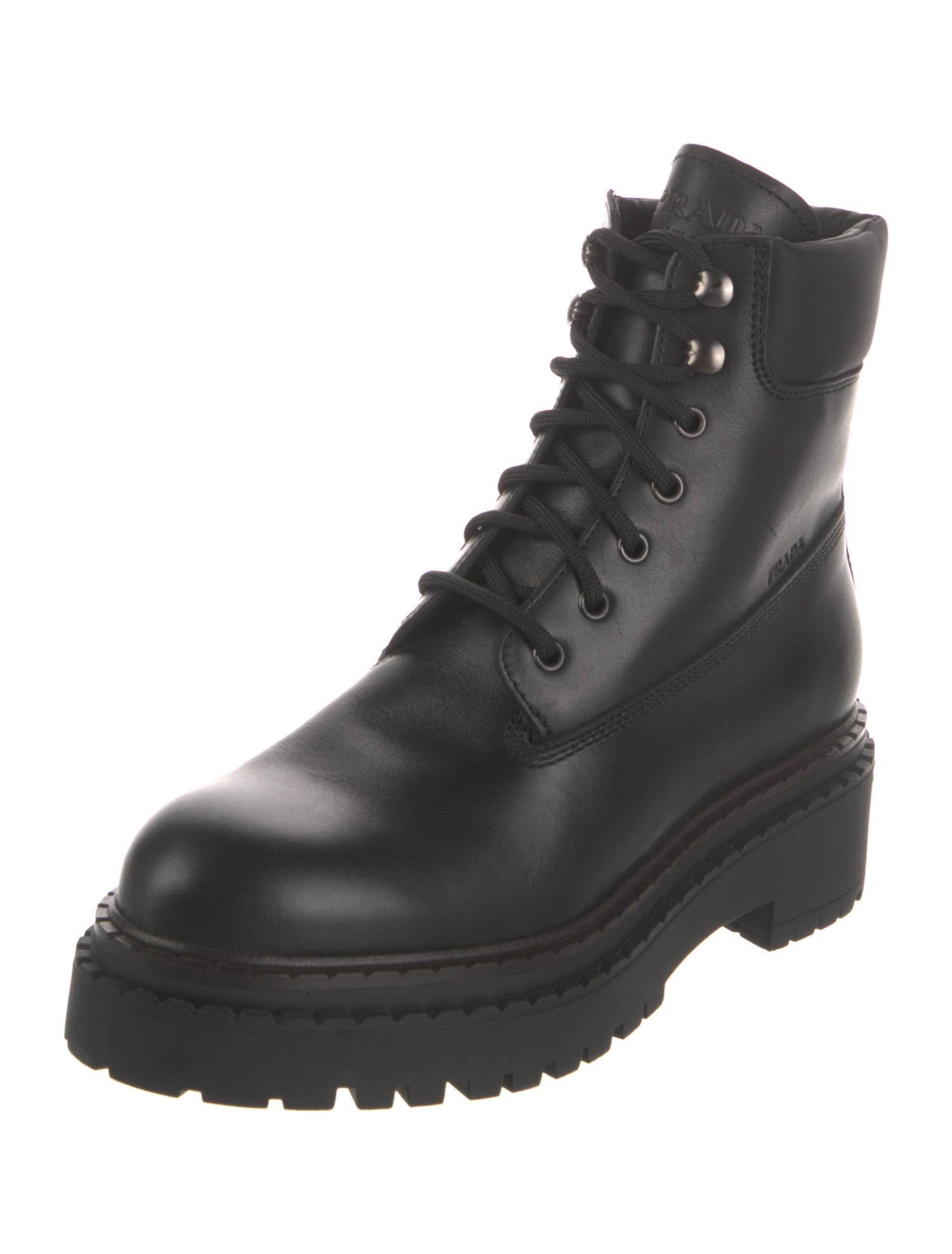 Prada Leather Combat Boots
