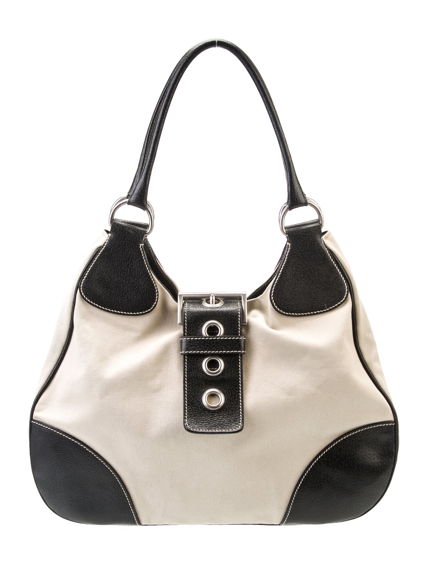 Prada Enameled Metal Triangle Moon