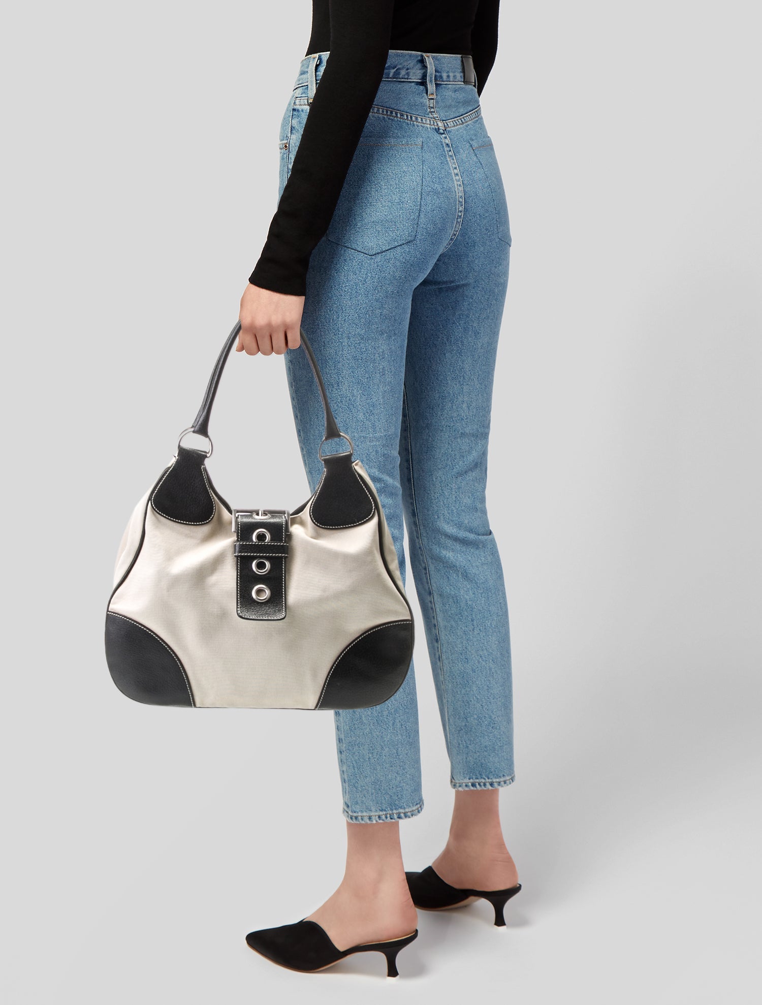 Prada Enameled Metal Triangle Moon