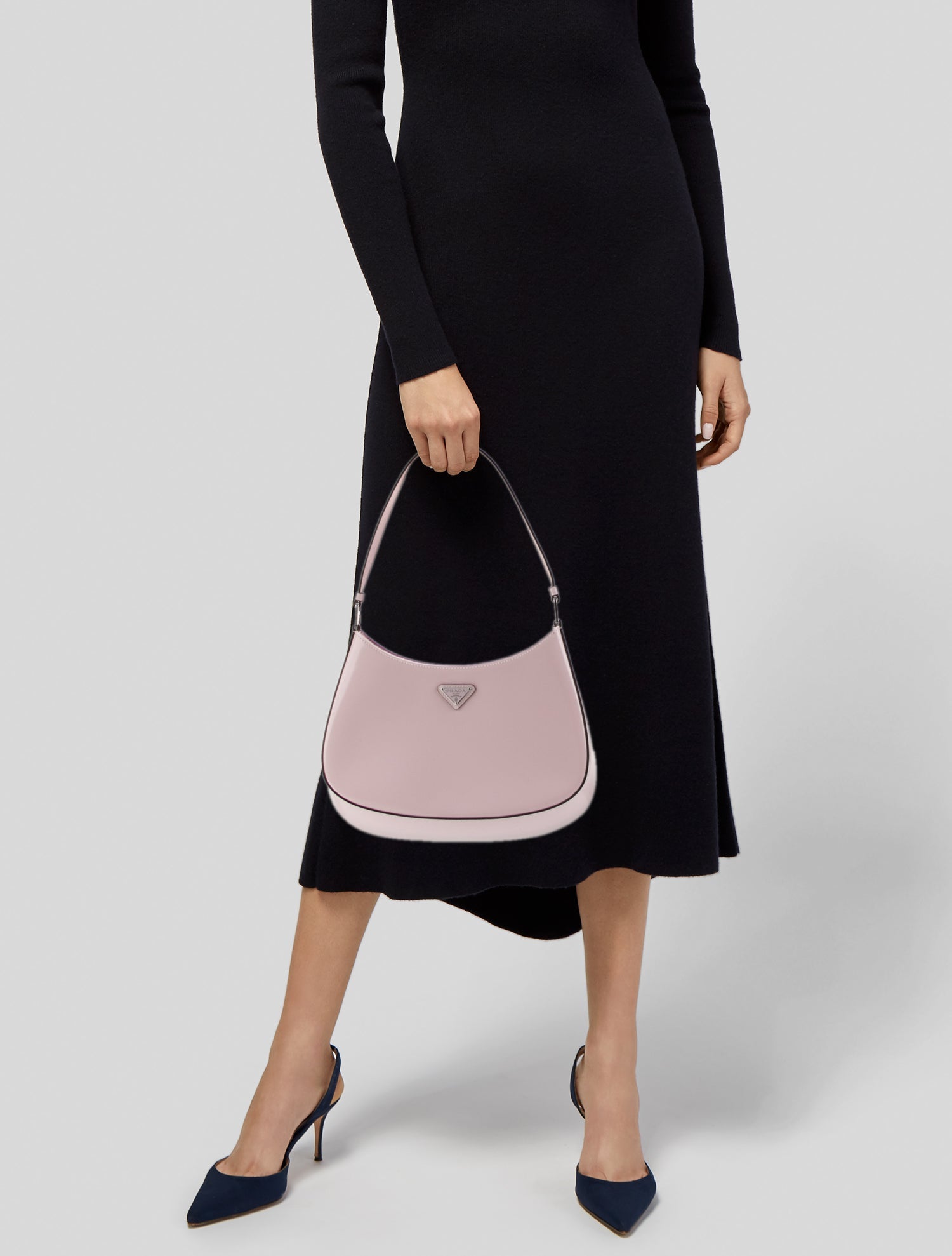 Prada Enameled Metal Triangle Cleo