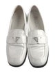 Prada Enameled Metal Triangle Patent Leather Loafers