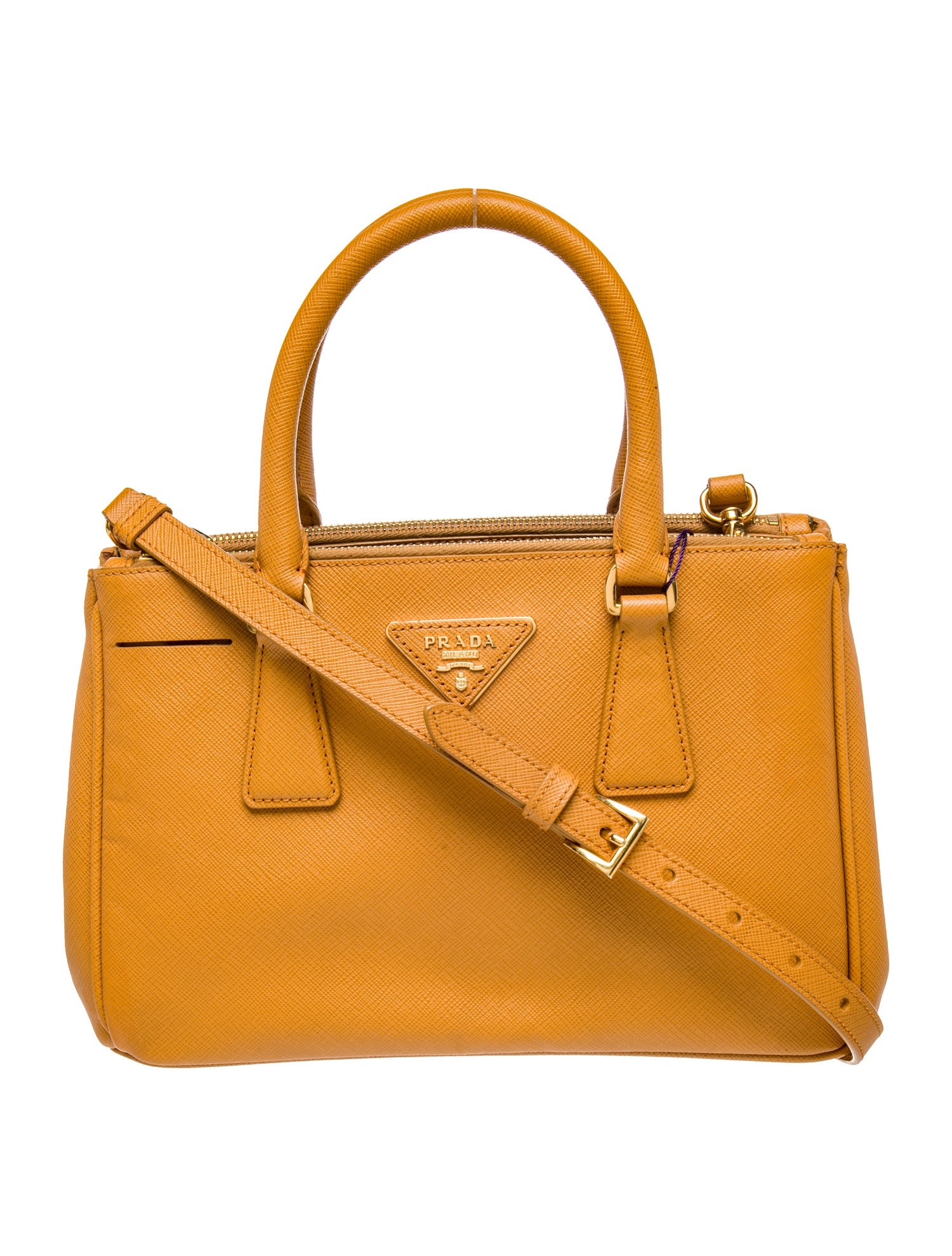 Prada Saffiano Lux Leather Galleria Double Zip Small