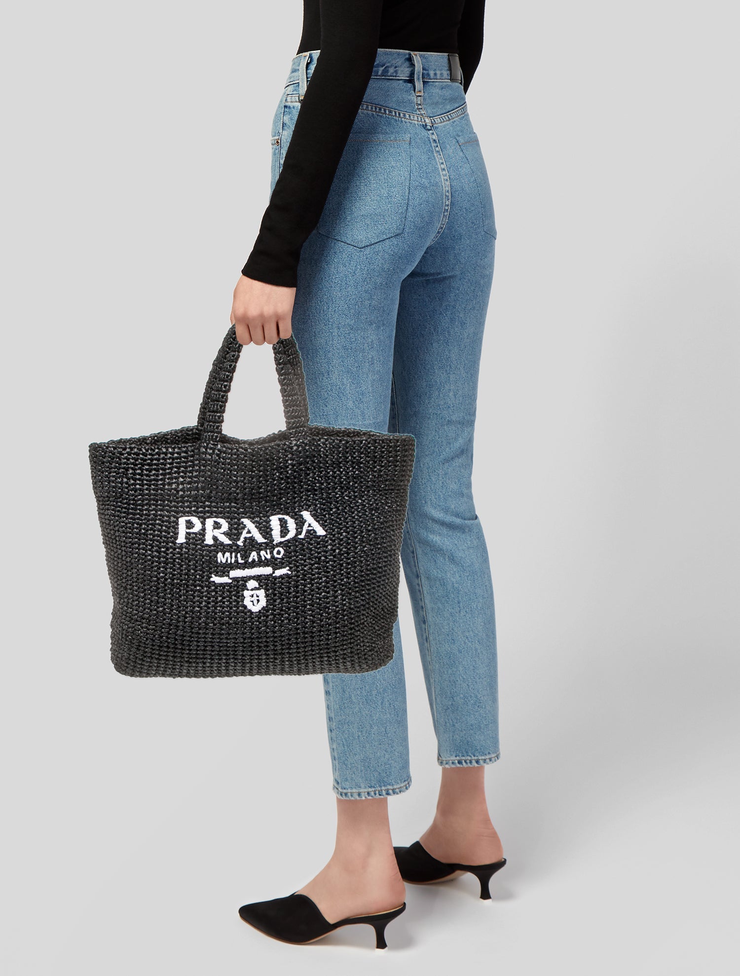 Prada Enameled Metal Triangle Tote