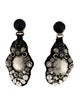 Prada Crystal & Fabric Drop Clip-On Earrings