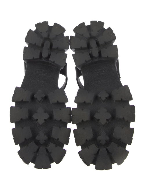 Prada Enameled Metal Triangle Rubber Slingback Sandals