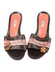 Prada Leather Floral Print Slides