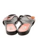 Prada Leather Floral Print Slides