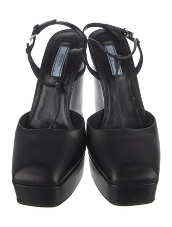 Prada Leather T-Strap Pumps