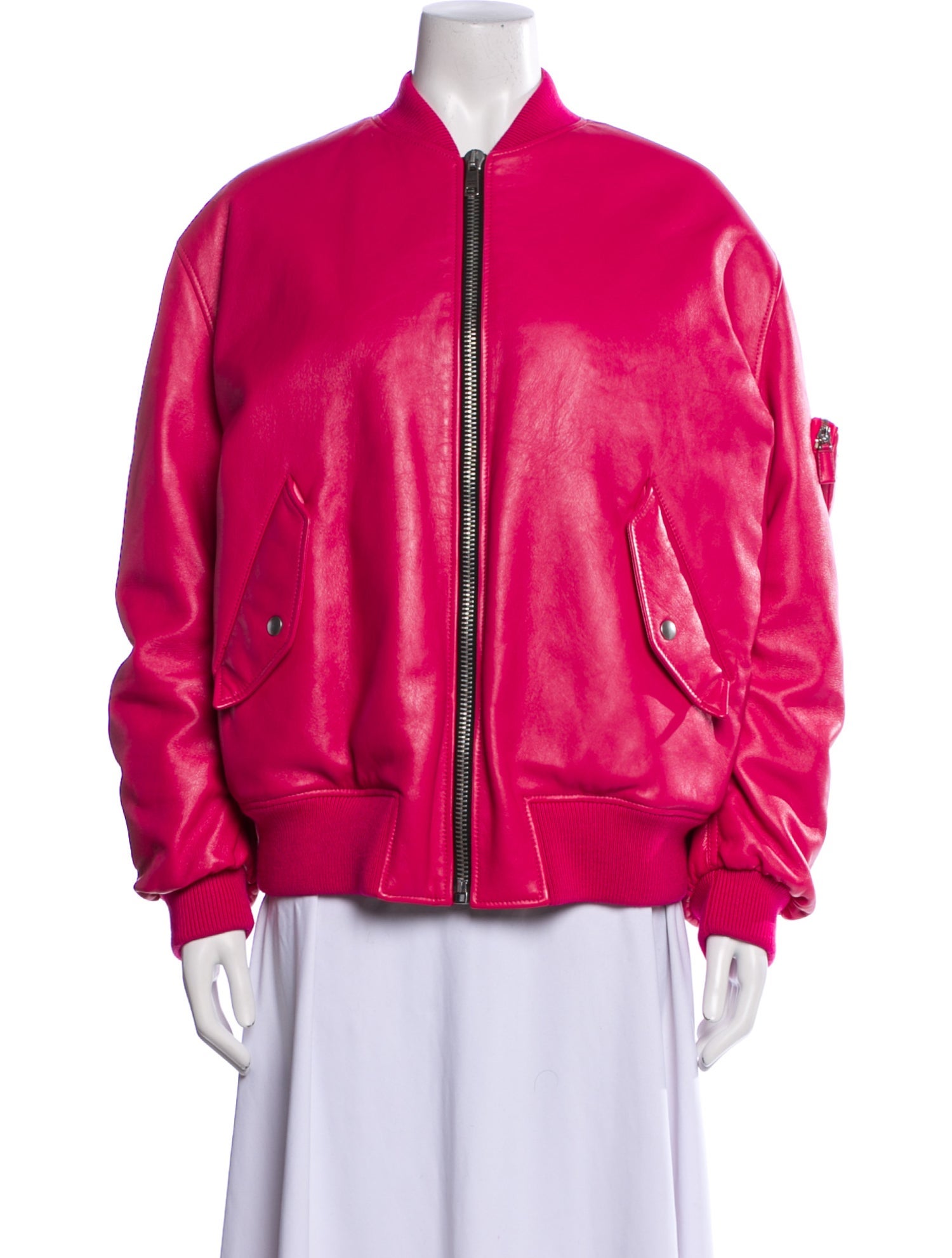 Prada 2021 Lamb Leather Bomber Jacket