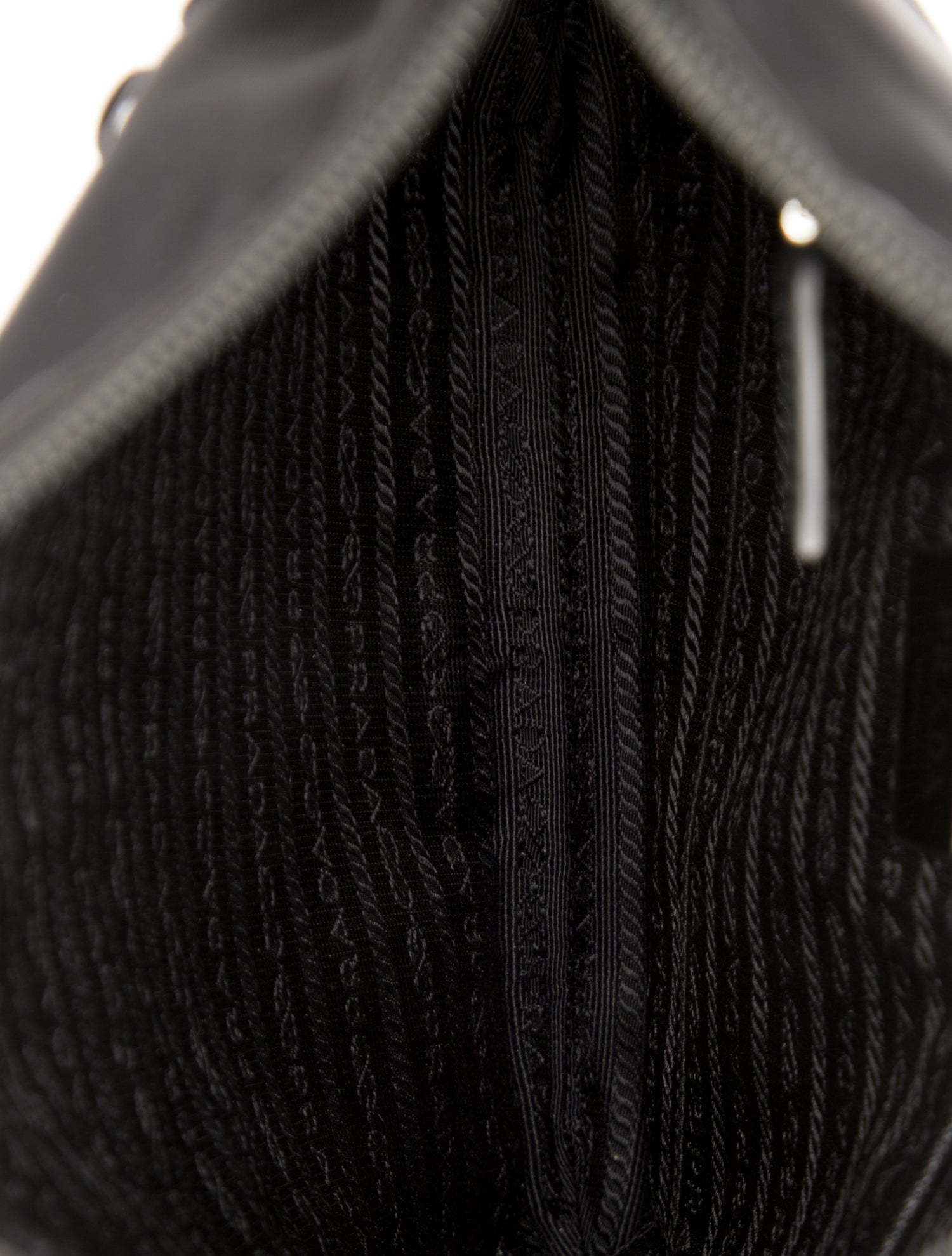 Prada Enameled Metal Triangle Messenger Bag