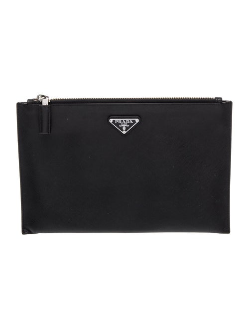 Prada Enameled Metal Triangle Portfolio