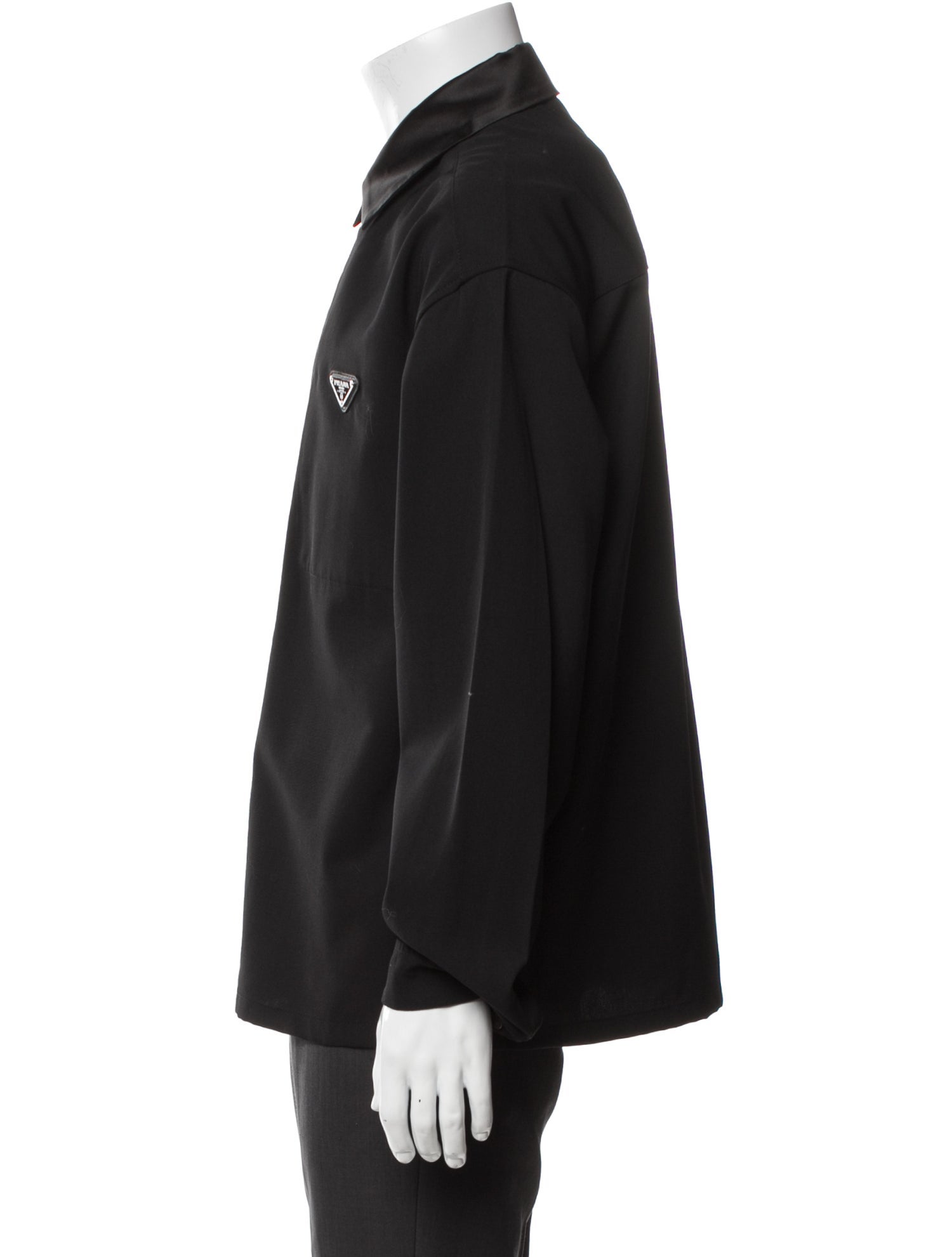 Prada 2022 Enameled Metal Triangle Bomber Jacket