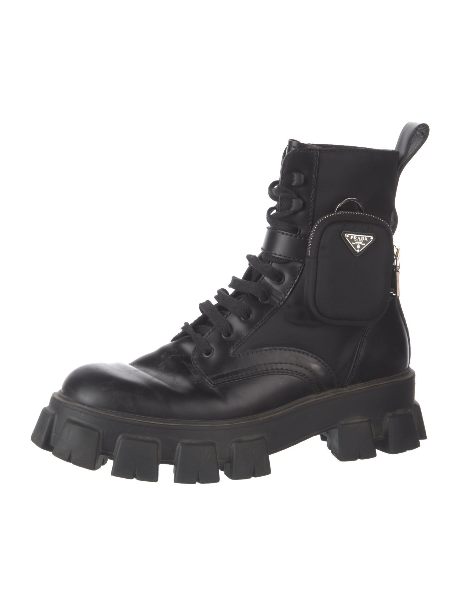 Prada Leather Combat Boots