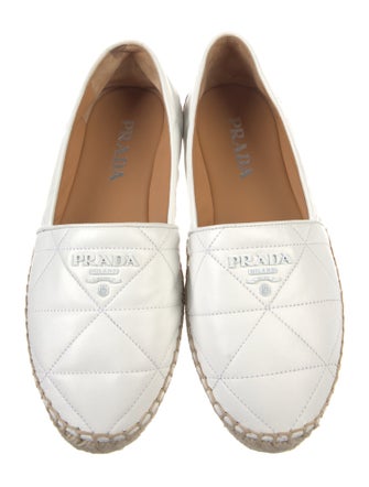 Prada Quilted Pattern Leather Espadrilles