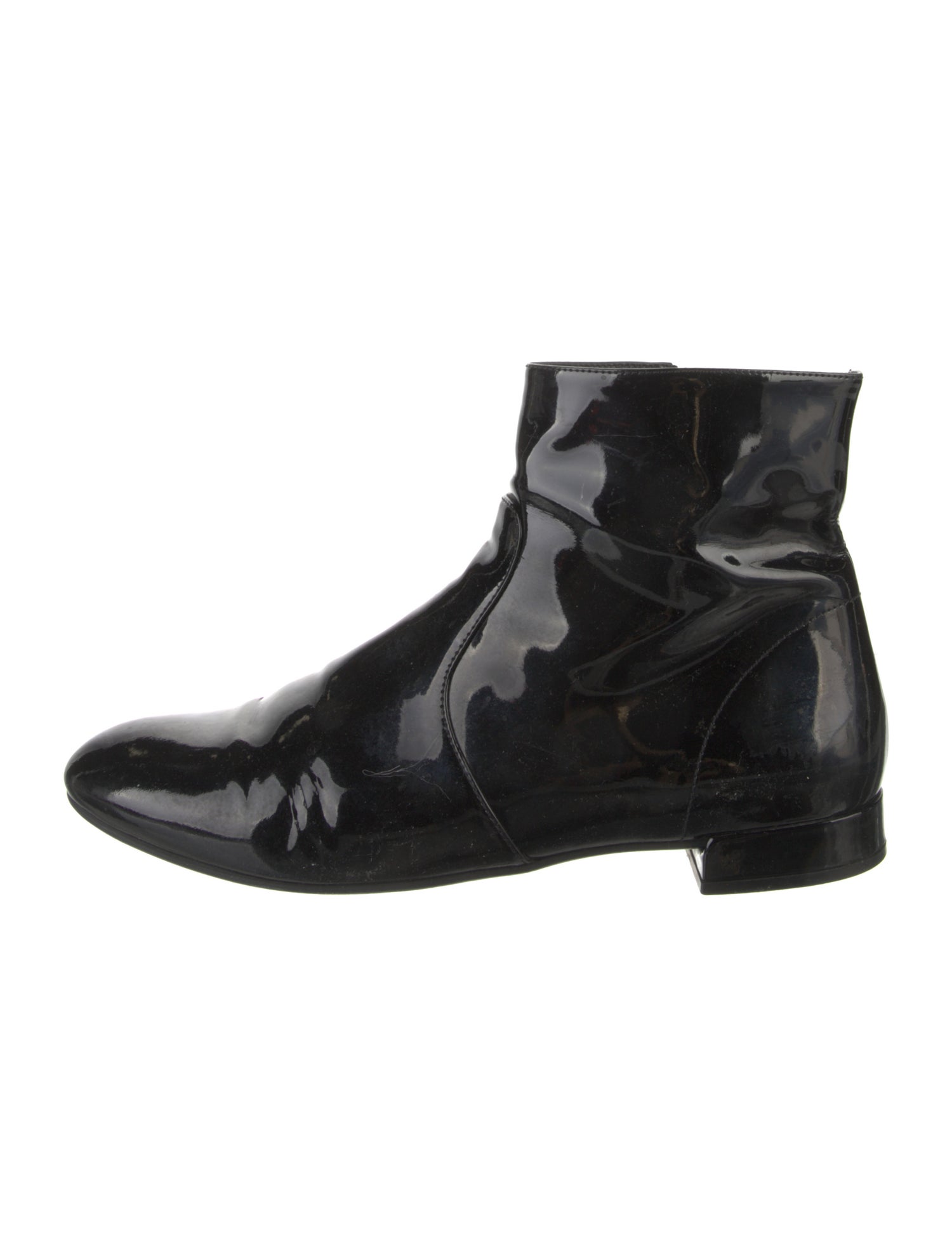 Prada Patent Leather Chelsea Boots