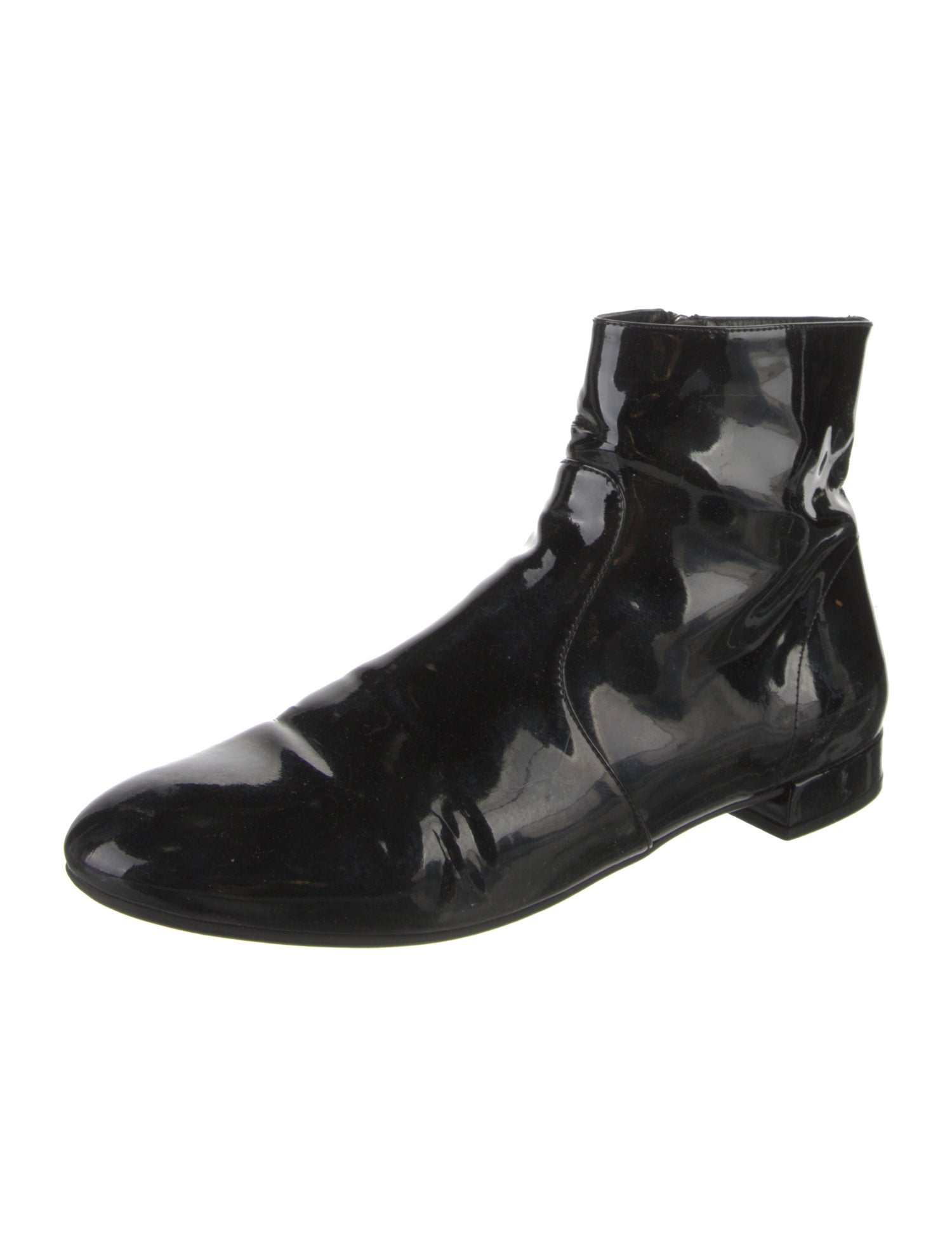 Prada Patent Leather Chelsea Boots