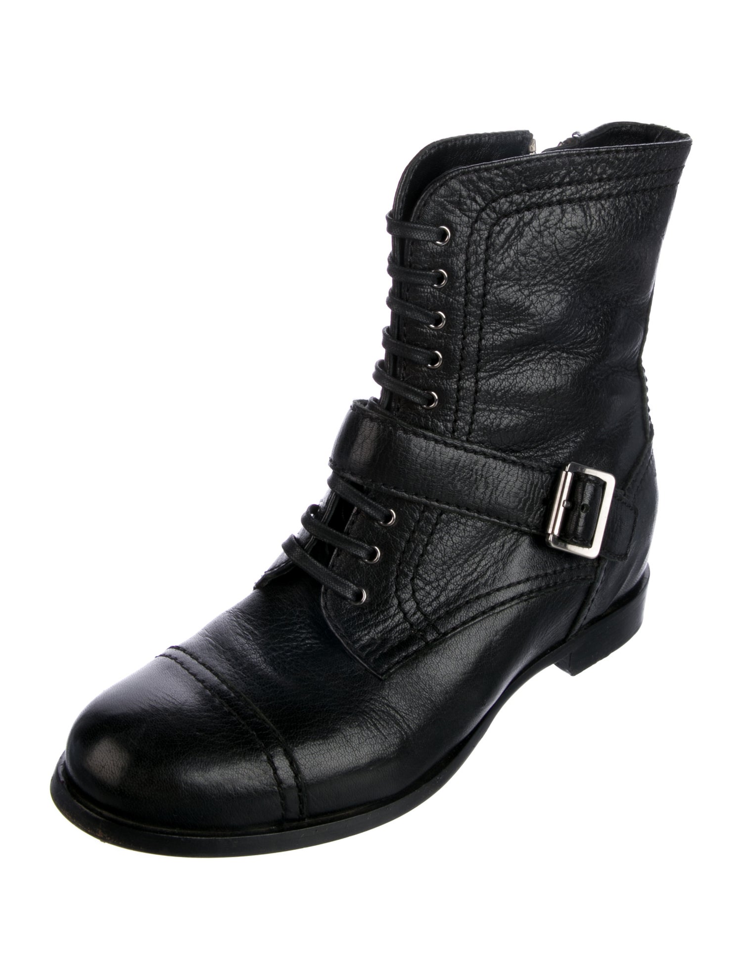Prada Leather Combat Boots