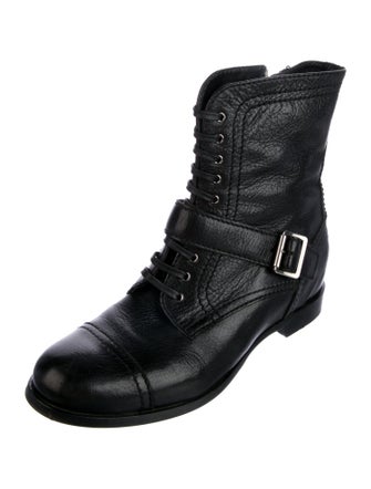 Prada Leather Combat Boots