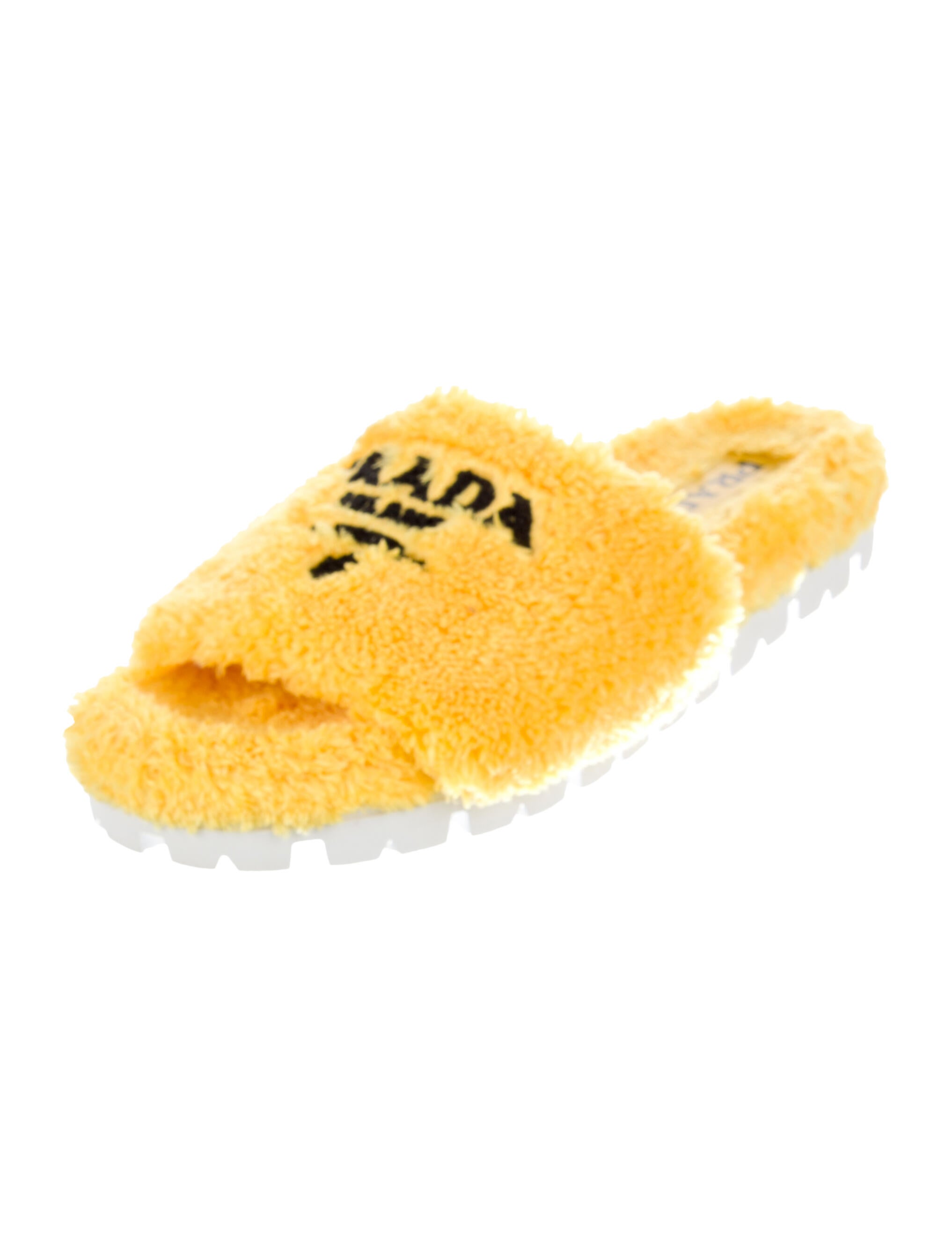 Prada Graphic Print Embroidered Accent Slides