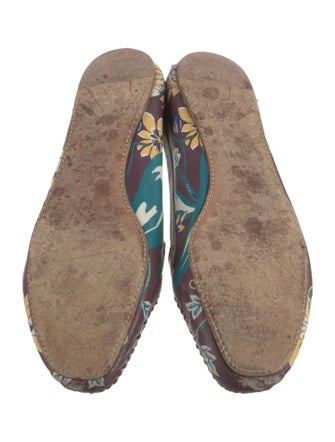 Prada Leather Printed Ballet Flats