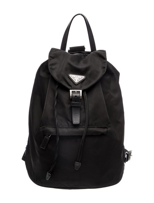 Prada Enameled Metal Triangle Backpack