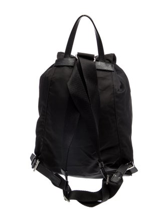 Prada Enameled Metal Triangle Backpack
