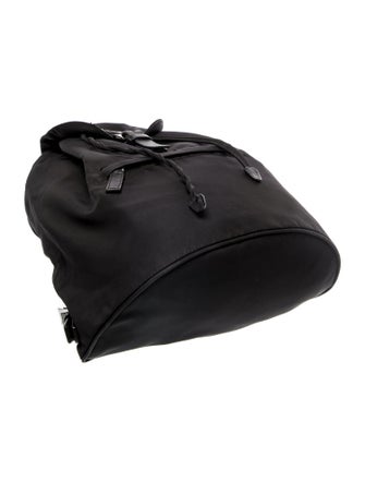 Prada Enameled Metal Triangle Backpack