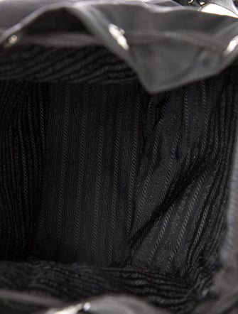 Prada Enameled Metal Triangle Backpack