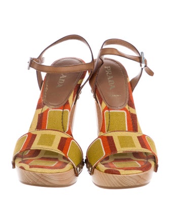 Prada Canvas Printed Sandals